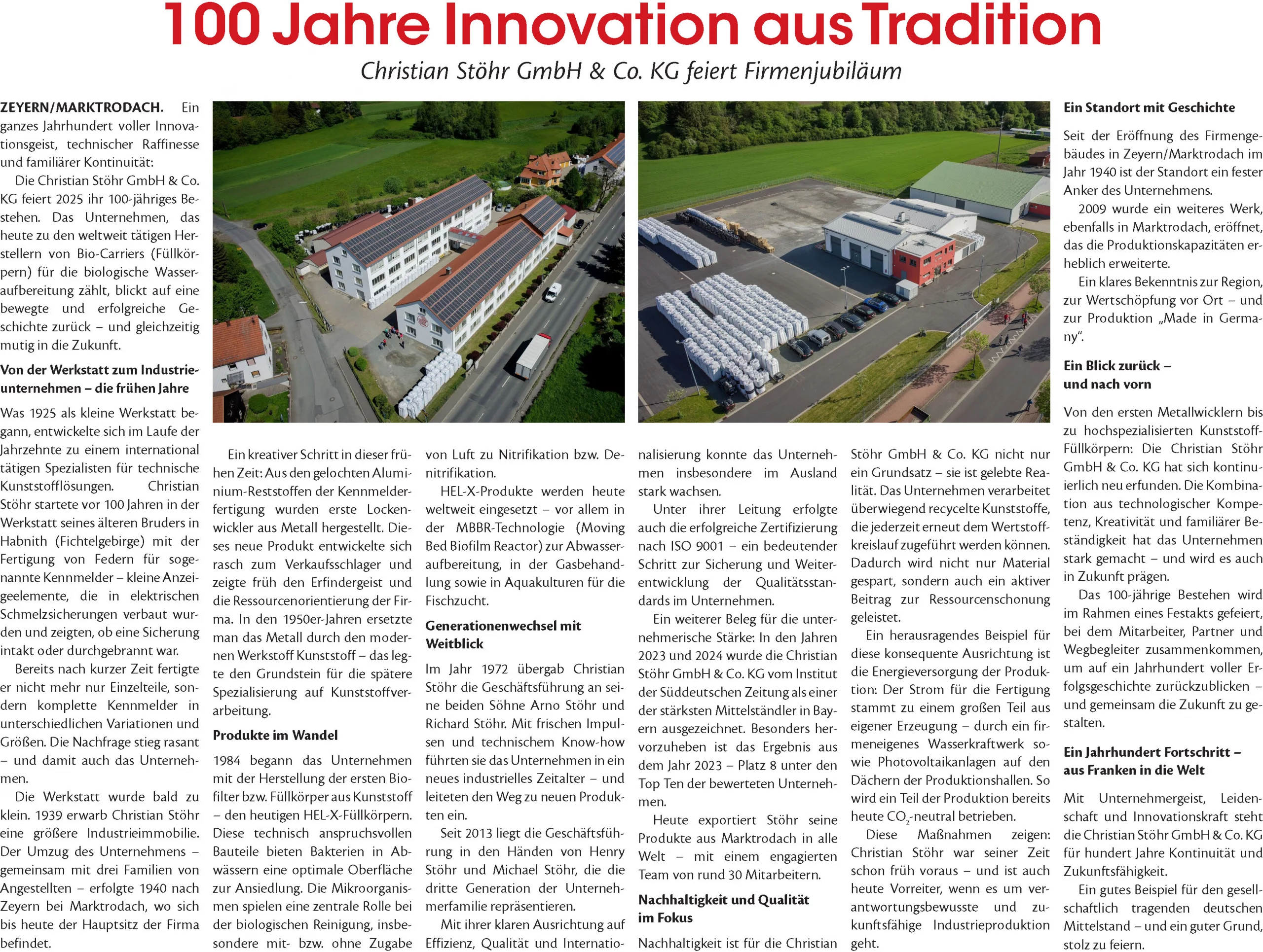100 Jahre Innovation aus Tradition